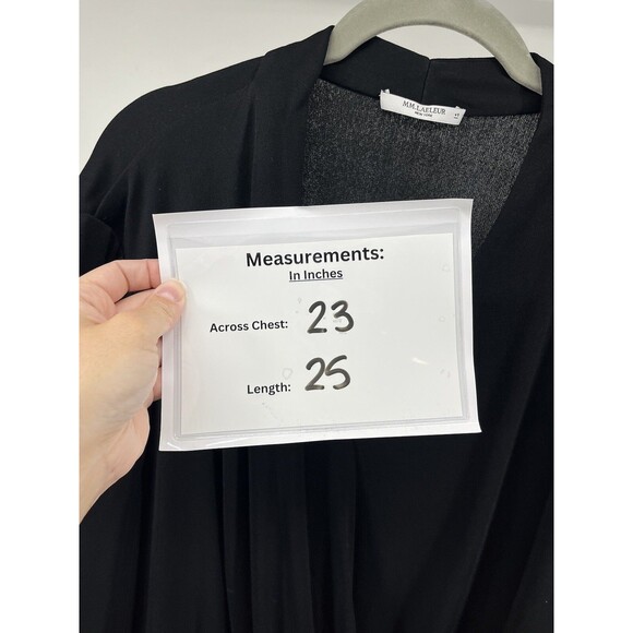 M.M. Lafleur Deneuve Plus Size 1X Wrap Top Blouse +1 Black V Neck - Picture 9 of 9